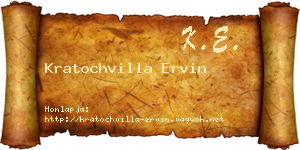 Kratochvilla Ervin névjegykártya